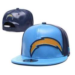 Chargers Team Logo Black Blue Leather Adjustable Hat GS