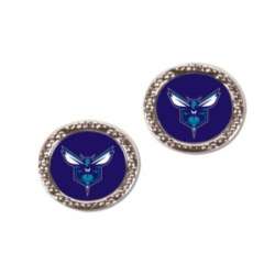 Charlotte Hornets Earrings Round Style - Special Order