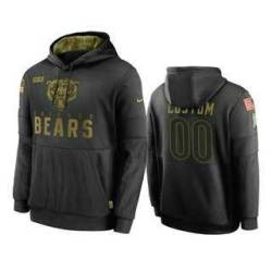 Chicago Bears Customized Black Salute to Service Sideline Performance Pullover Hoodie