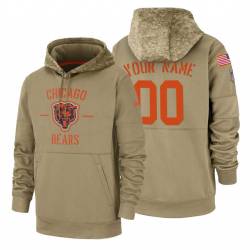Chicago Bears Customized Nike Tan Salute To Service Name & Number Sideline Therma Pullover Hoodie