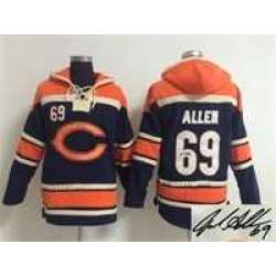 Chicago Bears #69 Jared Allen Navy Blue Stitched Signature Edition Hoodie
