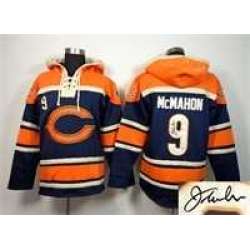 Chicago Bears #9 Jim McMahon Navy Blue Stitched Signature Edition Hoodie