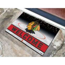 Chicago Blackhawks Door Mat 18x30 Welcome Crumb Rubber
