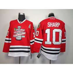 Chicago Blackhawks #10 Patrick Sharp 2013 Stanley Cup Champions Red Jerseys