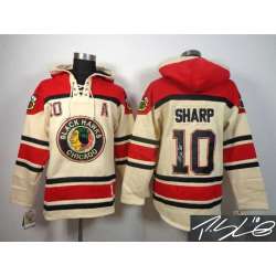Chicago Blackhawks #10 Patrick Sharp Cream Stitched Signature Edition Hoodie
