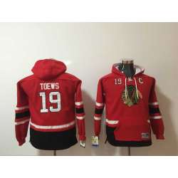 Chicago Blackhawks #19 Jonathan Toews Red Youth All Stitched Hooded Sweatshirt