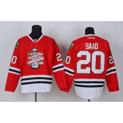 Chicago Blackhawks #20 Brandon Saad 2013 Stanley Cup Champions Red Jerseys