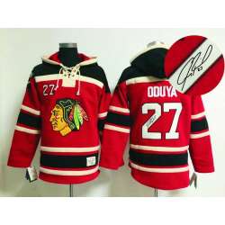 Chicago Blackhawks #27 Oduya Red Stitched Signature Edition Hoodie