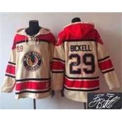 Chicago Blackhawks #29 Bryan Bickell Cream Stitched Signature Edition Hoodie
