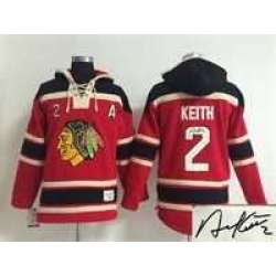 Chicago Blackhawks #2 Duncan Keith Red Stitched Signature Edition Hoodie