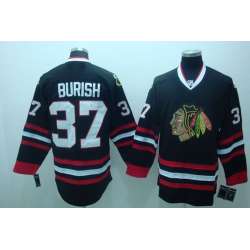Chicago Blackhawks #37 Burish black Jerseys