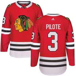 Chicago Blackhawks #3 Pierre Pilote Red Home Adidas Stitched Jersey DingZhi