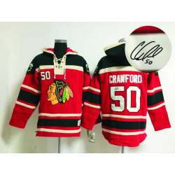 Chicago Blackhawks #50 Corey Crawford Red Stitched Signature Edition Hoodie