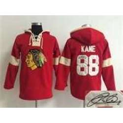 Chicago Blackhawks #88 Patrick Kane Red Solid Color Stitched Signature Edition Hoodie