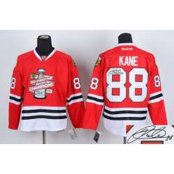 Chicago Blackhawks #88 Patrick Kane Stanley Cup Champions Red Signature Edition Jerseys