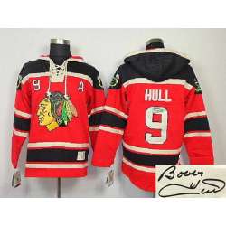Chicago Blackhawks #9 Hull Red Stitched Signature Edition Hoodie