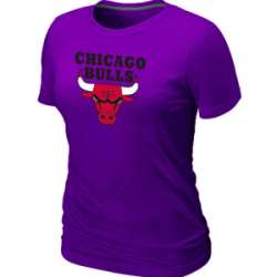 Chicago Bulls Big & Tall Primary Logo Purple Women's T-Shirt