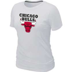Chicago Bulls Big & Tall Primary Logo White Women\'s T-Shirt