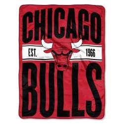 Chicago Bulls Blanket 46x60 Micro Raschel Clear Out Design Rolled - Special Order