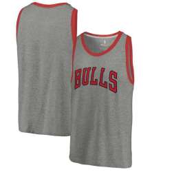 Chicago Bulls Fanatics Branded Wordmark Tri-Blend Tank Top - Heathered Gray