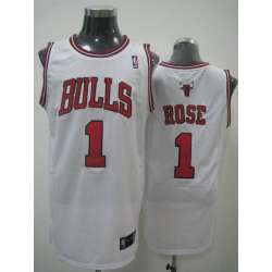 Chicago Bulls #1 Derek Rose white Jerseys fans edition