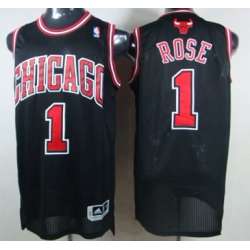 Chicago Bulls #1 Derrick Rose Revolution 30 Authentic Black Jerseys