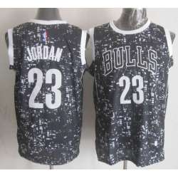 Chicago Bulls #23 Michael Jordan Black City Luminous Stitched Jersey
