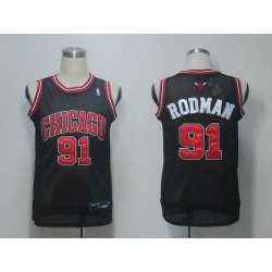 Chicago Bulls #91 Rodman Black swingman Jerseys