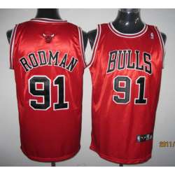 Chicago Bulls #91 Rodman Red Jerseys