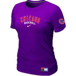Chicago Cubs Nike Women\'s Purple Short Sleeve Practice T-Shirt