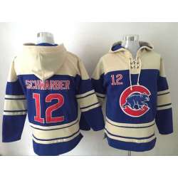 Chicago Cubs #12 Schwarber Blue Sweatshirt Baseball Stitched Hoodie