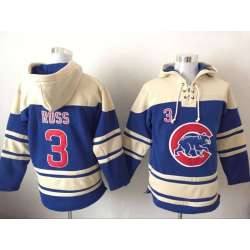 Chicago Cubs #3 Ross Blue Sawyer Hooded Sweatshirt Baseball Stitched Hoodie