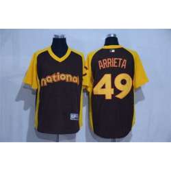 Chicago Cubs #49 Jake Arrieta Brown 2016 All Star National League Stitched Jersey