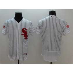 Chicago White Sox Blank White Strip USA Independence Day 2016 Flexbase Collection Stitched Baseball Jersey