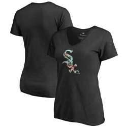 Chicago White Sox Fanatics Branded Women\'s Lovely Plus Size V Neck T-Shirt Black