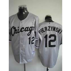 Chicago White Sox #12 Pierzynski grey Jerseys
