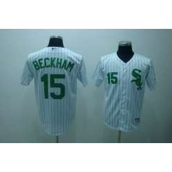 Chicago White Sox #15 beckham white(green strip)