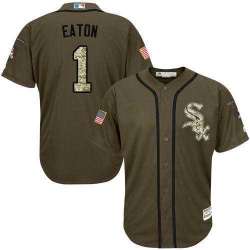 Chicago White Sox #1 Adam Eaton Green Salute to Service Stitched Baseball Jersey Jiasu