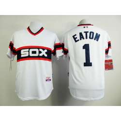 Chicago White Sox #1 Eaton 1983 White Pullover Throwback Jersey