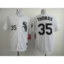 Chicago White Sox #35 Frank Thomas Hall Of Fame 75TH Patch White Jerseys