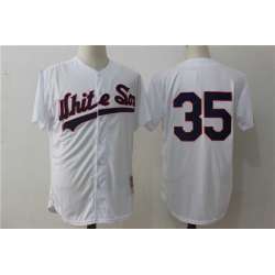 Chicago White Sox #35 Frank Thomas White Mitchell And Ness Throwback Stitched Jersey