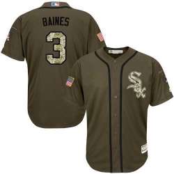 Chicago White Sox #3 Harold Baines Green Salute to Service Stitched Baseball Jersey Jiasu
