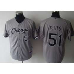 Chicago White Sox #51 Rios Gray Jerseys