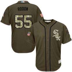 Chicago White Sox #55 Carlos Rodon Green Salute to Service Stitched Baseball Jersey Jiasu