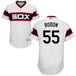 Chicago White Sox #55 Carlos Rodon White Cooperstown Collection Flexbase Stitched Jersey DingZhi