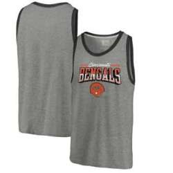 Cincinnati Bengals NFL Pro Line by Fanatics Branded Throwback Collection Season Ticket Tri-Blend Tank Top - Heathered Gray
