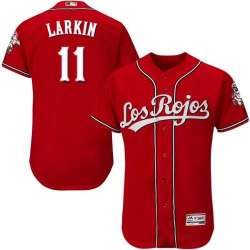 Cincinnati Reds #11 Barry Larkin Red Alternate Flexbase Stitched Jersey DingZhi