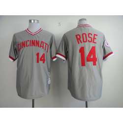 Cincinnati Reds #14 Rose Gray Throwback Jerseys