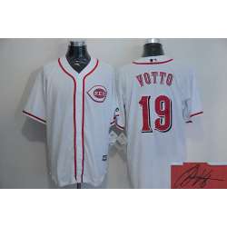 Cincinnati Reds #19 Joey Votto White New Cool Base Stitched Signature Edition Signature Edition Jersey