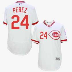 Cincinnati Reds #24 Tony Perez White Cooperstown Collection Flexbase Stitched Jersey DingZhi